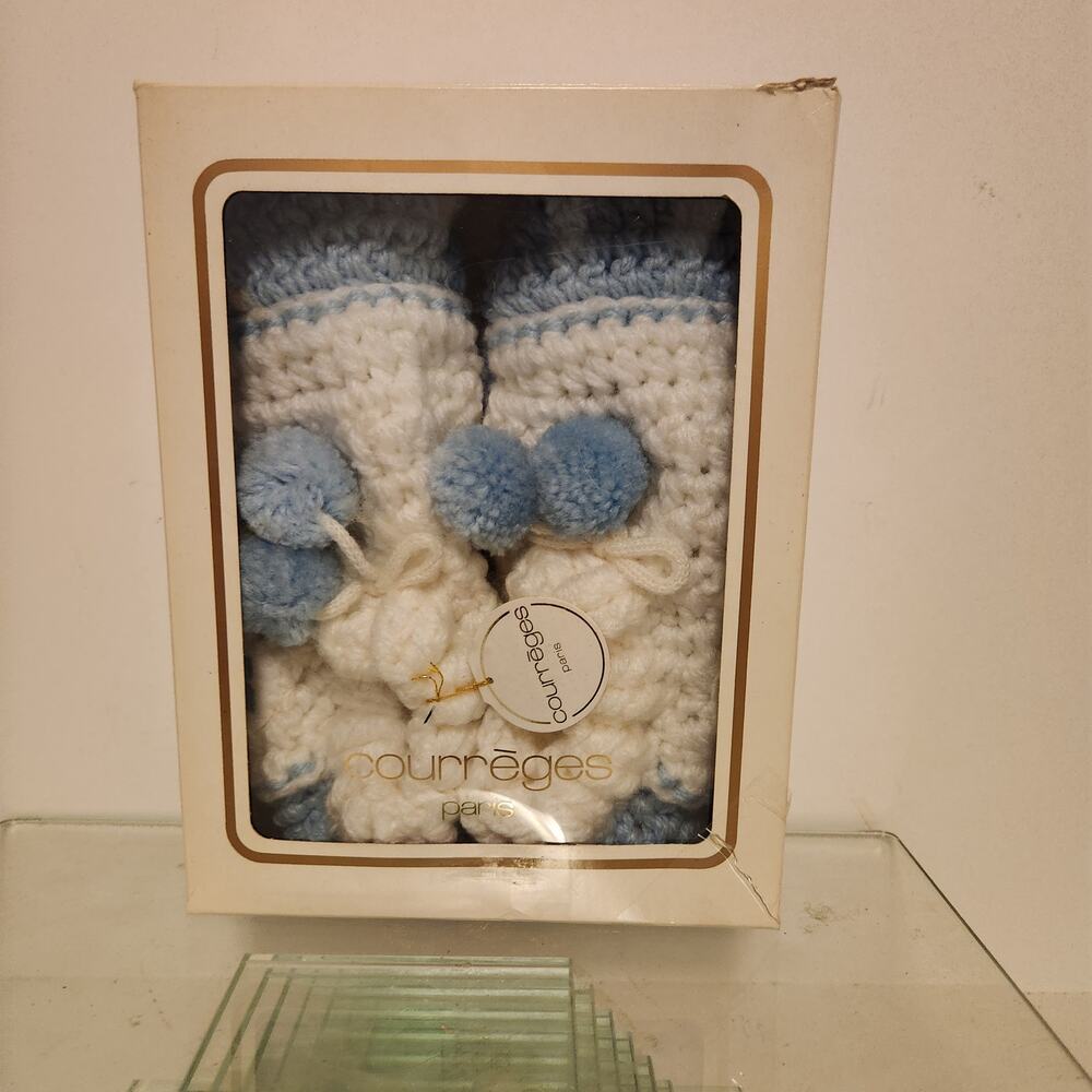Vintage NIB Courreges Paris Crocheted Slippers Size 6-7